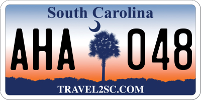 SC license plate AHA048