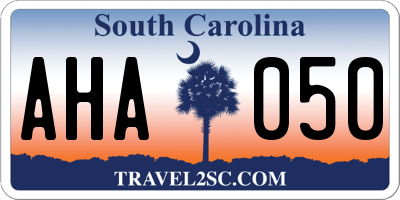 SC license plate AHA050
