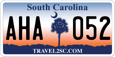 SC license plate AHA052