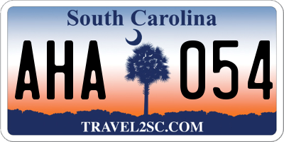 SC license plate AHA054
