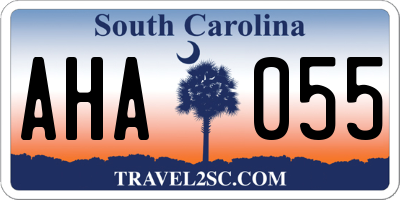 SC license plate AHA055