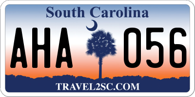 SC license plate AHA056