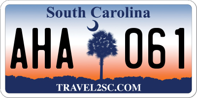 SC license plate AHA061