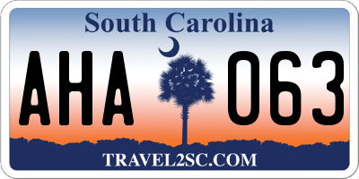SC license plate AHA063