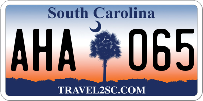 SC license plate AHA065