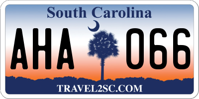 SC license plate AHA066