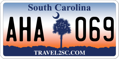 SC license plate AHA069