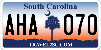 SC license plate AHA070