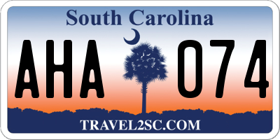 SC license plate AHA074