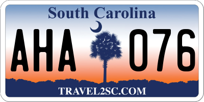 SC license plate AHA076