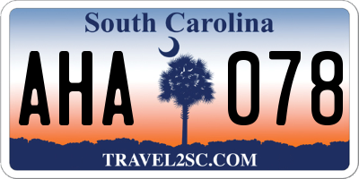 SC license plate AHA078