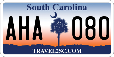 SC license plate AHA080