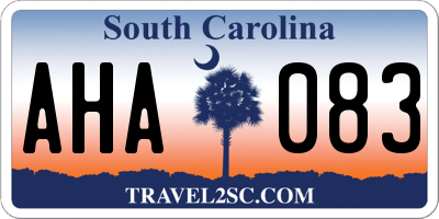 SC license plate AHA083