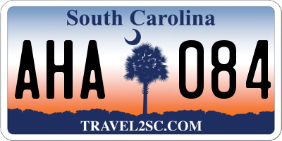 SC license plate AHA084
