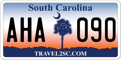 SC license plate AHA090