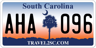 SC license plate AHA096