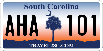 SC license plate AHA101