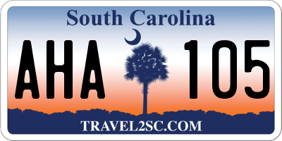 SC license plate AHA105
