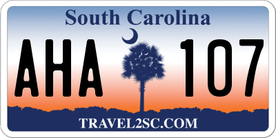 SC license plate AHA107