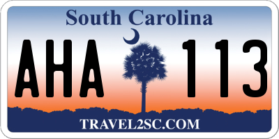 SC license plate AHA113
