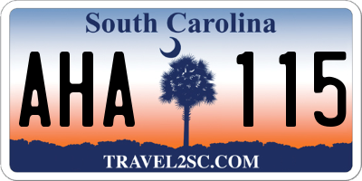 SC license plate AHA115