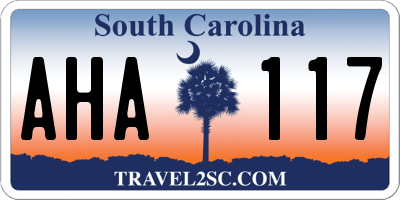 SC license plate AHA117