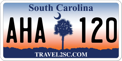 SC license plate AHA120