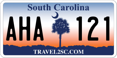 SC license plate AHA121