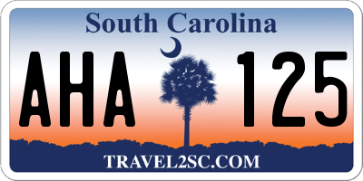SC license plate AHA125