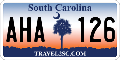 SC license plate AHA126