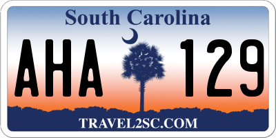 SC license plate AHA129