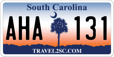 SC license plate AHA131