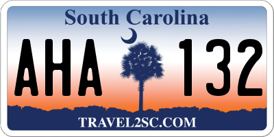 SC license plate AHA132