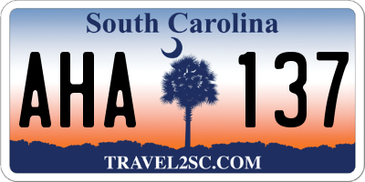 SC license plate AHA137