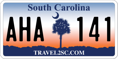 SC license plate AHA141
