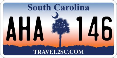 SC license plate AHA146