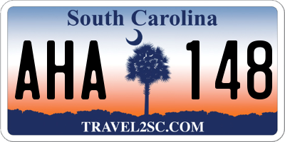 SC license plate AHA148