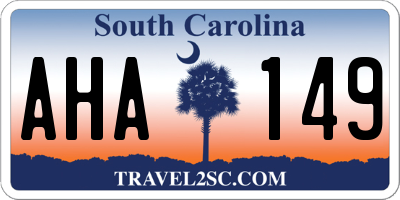 SC license plate AHA149