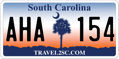SC license plate AHA154