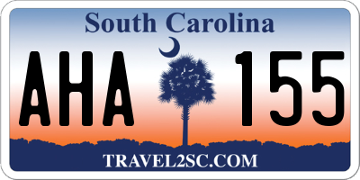 SC license plate AHA155
