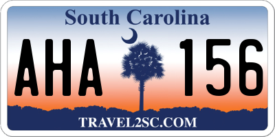 SC license plate AHA156