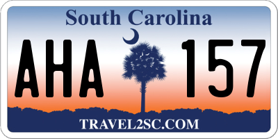 SC license plate AHA157