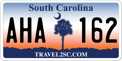 SC license plate AHA162