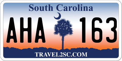SC license plate AHA163