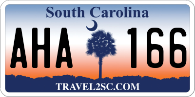 SC license plate AHA166