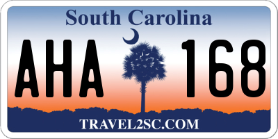 SC license plate AHA168