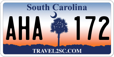 SC license plate AHA172