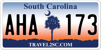 SC license plate AHA173