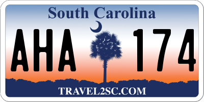 SC license plate AHA174