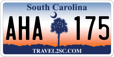 SC license plate AHA175